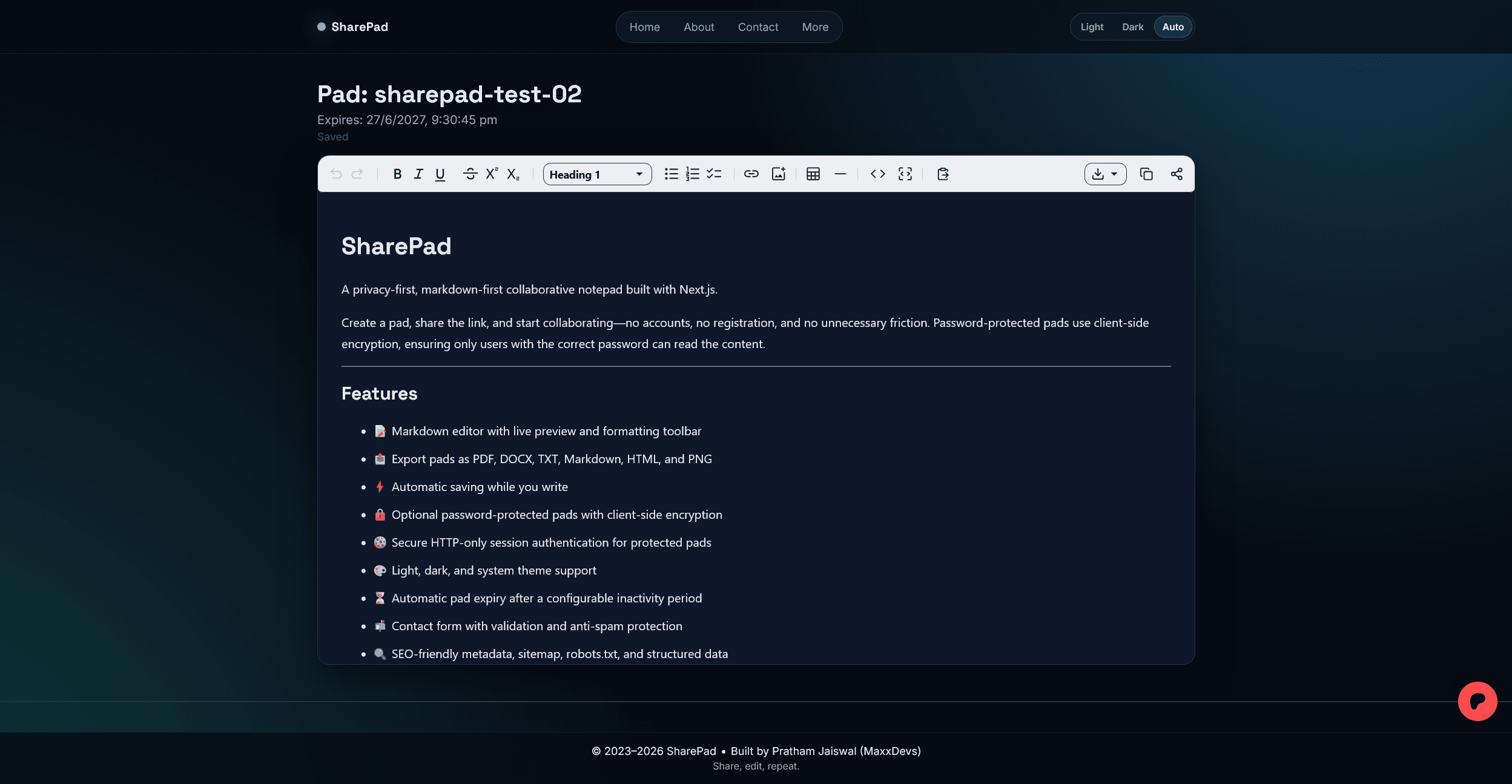 Project: SharePad
